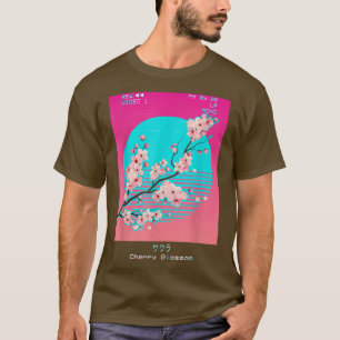 Vaporwave Aesthetic Japanese Sakura Cherry Blossom T-Shirt