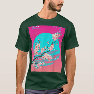 Vaporwave Aesthetic Japanese Sakura Cherry Blossom T-Shirt