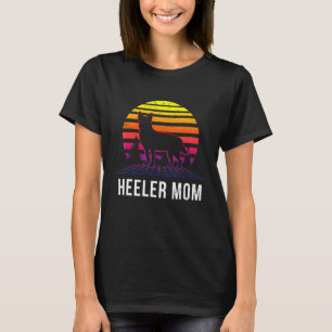 Vaporwave Aesthetic Pet Cattle Dog Cute Heeler Mum T-Shirt