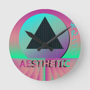 vaporwave aesthetic round clock