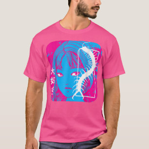 Vaporwave Aesthetic Sad Anime Girl Eboy Egirl  T-Shirt