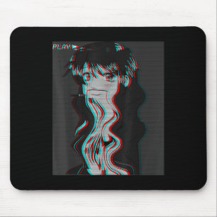 Vaporwave Aesthetic Sad Anime Girl Retro Eboy Egir Mouse Pad