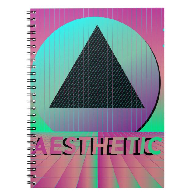 vaporwave aesthetic spiral notebook (Front)