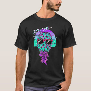 Vaporwave Aesthetic Swinger Upside Down Pineapple  T-Shirt