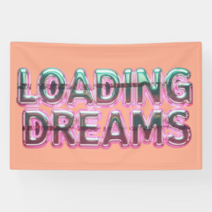 Vaporwave Aesthetics with Glitch Effect and Neon  Banner