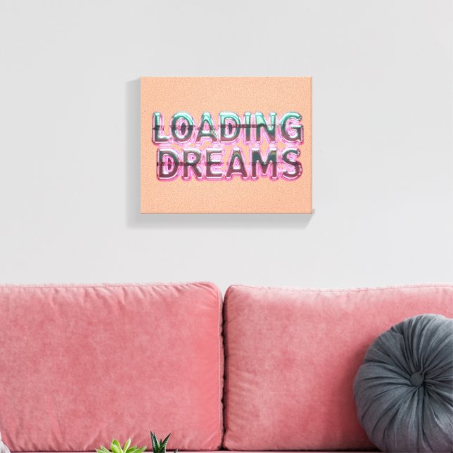 Vaporwave Aesthetics with Glitch Effect and Neon  Canvas Print (Insitu(LivingRoom))
