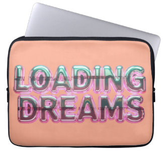 Vaporwave Aesthetics with Glitch Effect and Neon Laptop Sleeve