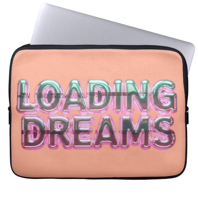 Vaporwave Aesthetics with Glitch Effect and Neon  Laptop Sleeve (Front)