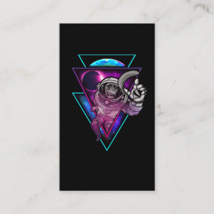 Vaporwave Astronaut Space Art Monkey Banana Business Card
