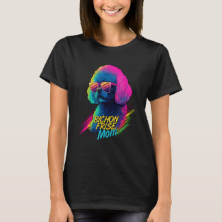 Vaporwave Bichon Frise Mum Futuristic Bichon Frise T-Shirt