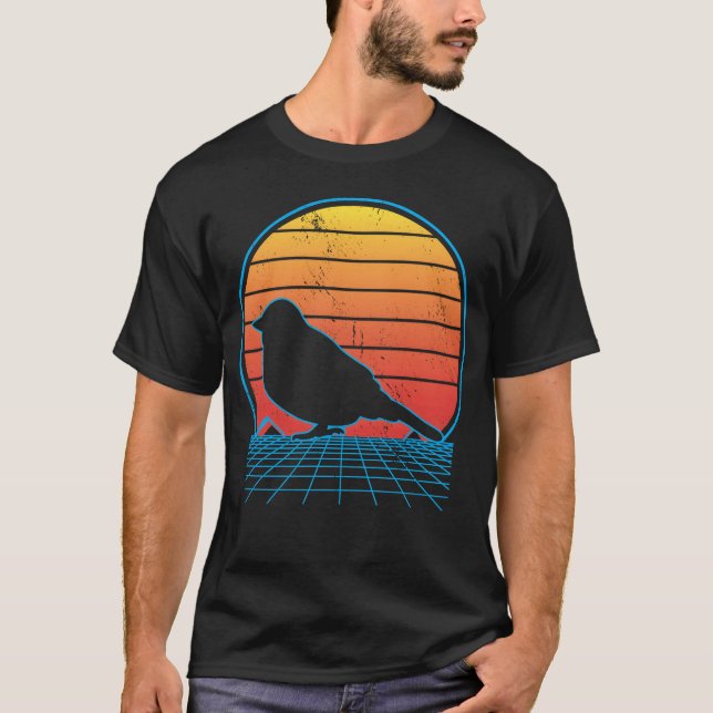 Vaporwave Bird Lover Birdwatching Bird Whisperer r T-Shirt (Front)