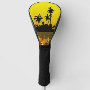 Vaporwave Bright Yellow Tropical Golf Head Cover
