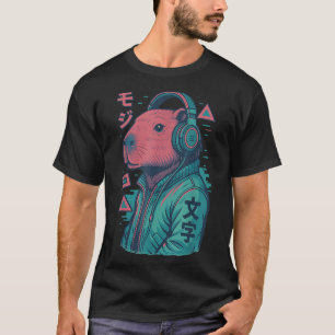 Vaporwave Capybara Japanese Art Anime Manga Ukiyo- T-Shirt