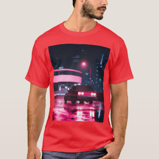 Vaporwave Car Synthwave City family T-Shirt