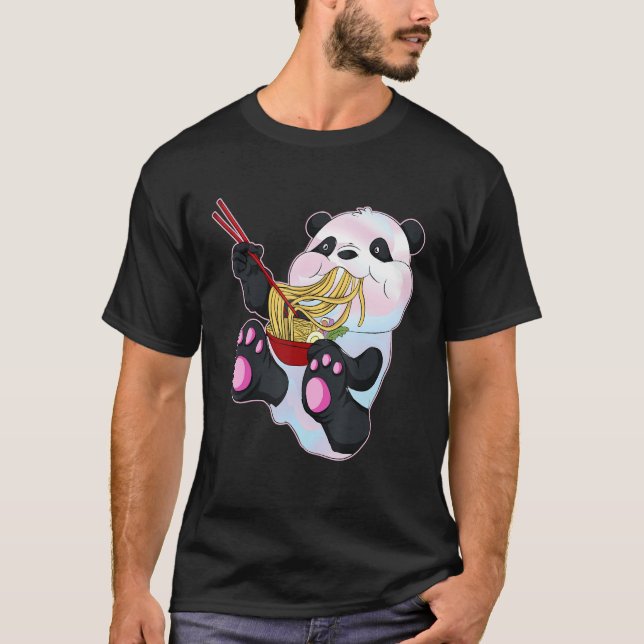 Vaporwave Cute Panda Bear Pastel Goth Ramen T-Shirt (Front)