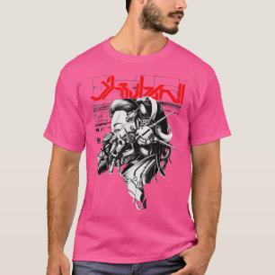 Vaporwave Cyberpunk Cyborg Girl Japan Samurai Aest T-Shirt