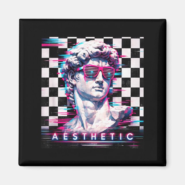 Vaporwave david glitch art aesthetic retrowave 80s magnet (Front)