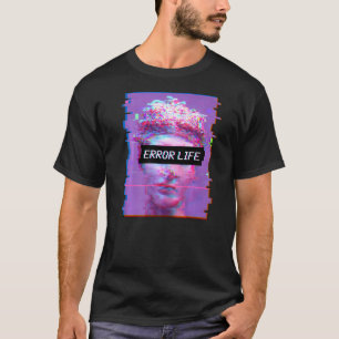 Vaporwave David Statue Aesthetic Art Error Life Mi T-Shirt