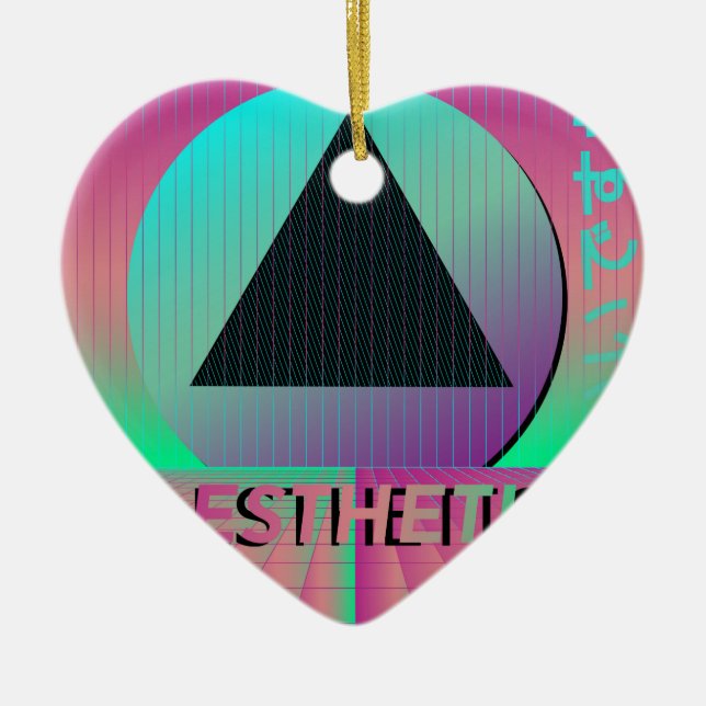 vaporwave esthetic ceramic tree decoration (Front)