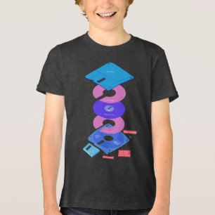Vaporwave Floppy Disk Tri-Blend Shirt