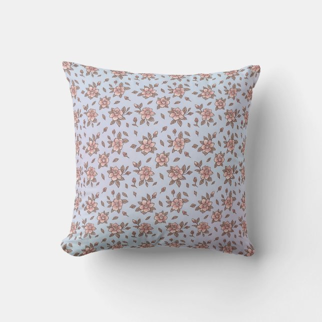Vaporwave Floral Pillow Modern Home (Front)
