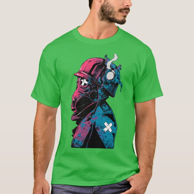 Vaporwave Gas Mask Streetwear Urban Style friends  T-Shirt (Front)