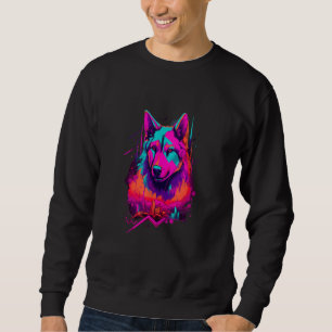 Vaporwave Huskies Retro Futuristic Siberian Alaska Sweatshirt