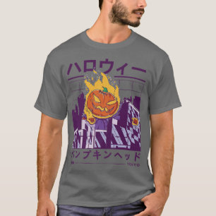 Vaporwave Jackolantern Pumpkin Aesthetic Japanese  T-Shirt
