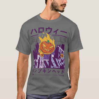 Vaporwave Jackolantern Pumpkin Aesthetic Japanese T-Shirt