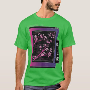 Vaporwave Japan Style Japanese Cherry Blossom Saku T-Shirt