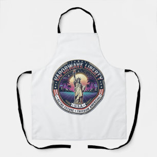Vaporwave Liberty Patriotic Patriotic Vaporwave Re Apron