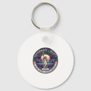 Vaporwave Liberty Patriotic Patriotic Vaporwave Re Key Ring