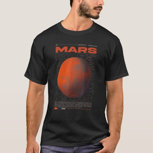 Vaporwave Mars Solar System Planet Outer Space Ast T-Shirt (Front)