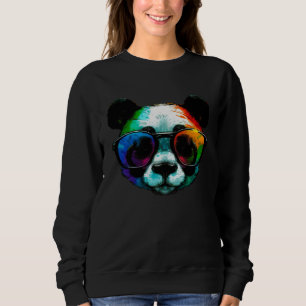Vaporwave panda wearing sunglasses futuristic retr sweatshirt