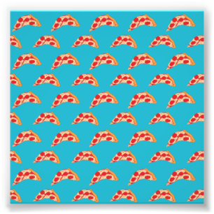 Vaporwave Pepperoni Cheese Pizza Slice Fast Food Photo Print
