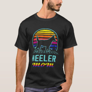 Vaporwave Red Blue Heeler Mum Australian Cattle Do T-Shirt