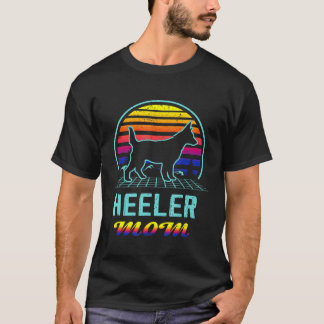 Vaporwave Red Blue Heeler Mum Australian Cattle Do T-Shirt
