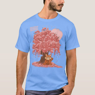 Vaporwave Red Panda and Sakura Japanese Cherry Blo T-Shirt