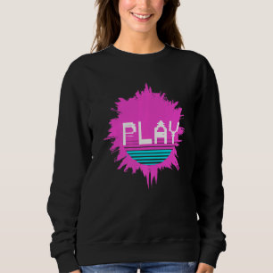 Vaporwave  Retro 1980s 1990s Glitch Play Sweatshirt