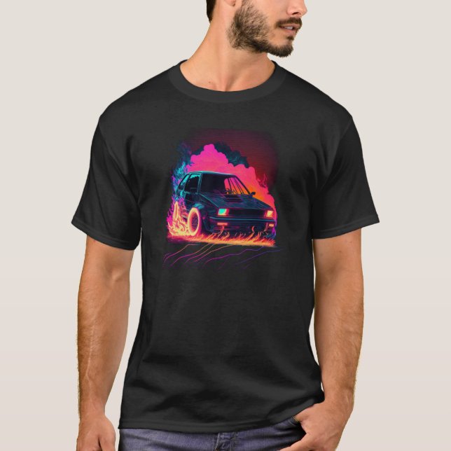 Vaporwave Retro Car T-Shirt (Front)