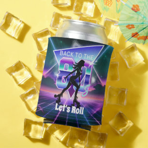 Vaporwave Roller Skate Birthday Party Can Cooler