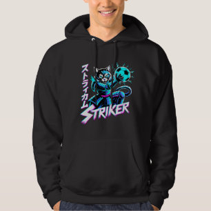 Vaporwave Samurai Striker Cat For Anime Gamers  Hoodie