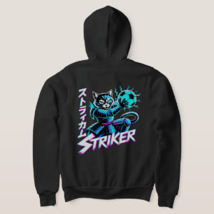 Vaporwave Samurai Striker Cat For Anime Gamers Hoodie