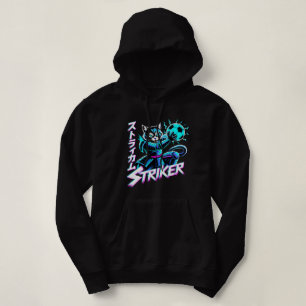 Vaporwave Samurai Striker Cat For Anime Gamers Hoodie