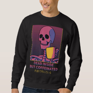 Vaporwave Skull Dead But Coffinated Skeleton Sweatshirt