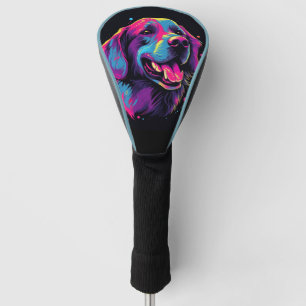 Vaporwave Style Dog Golf Driver Head Cover