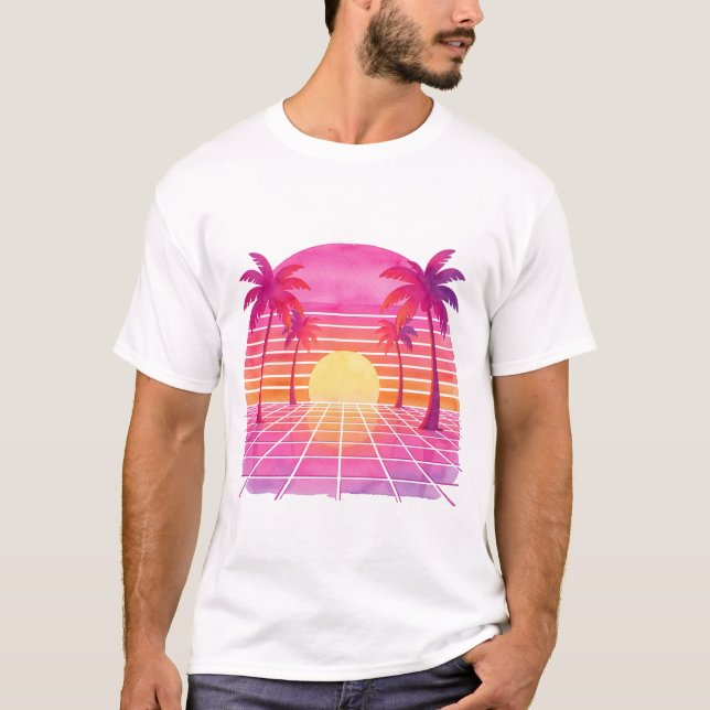  Vaporwave Sunset 🌴🌅 T-Shirt (Front)