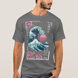 Vaporwave Synthwave 80's Japan Japanese Great Wave T-Shirt