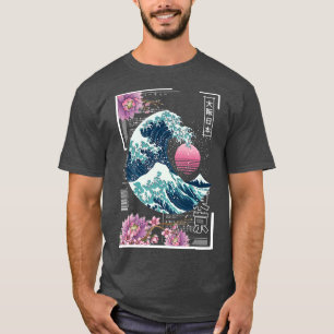 Vaporwave Synthwave 80's Japan Japanese Great Wave T-Shirt