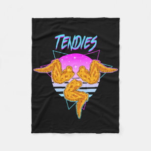 Vaporwave Tendies Chicken Tenders Japanese Kanji Fleece Blanket